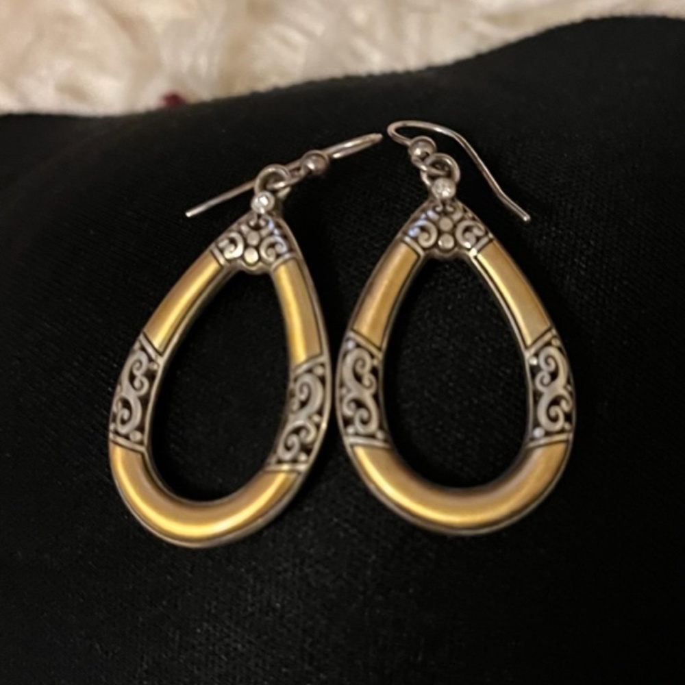 Brighton Earrings -  Silver and Gold tone finish  1.5"L